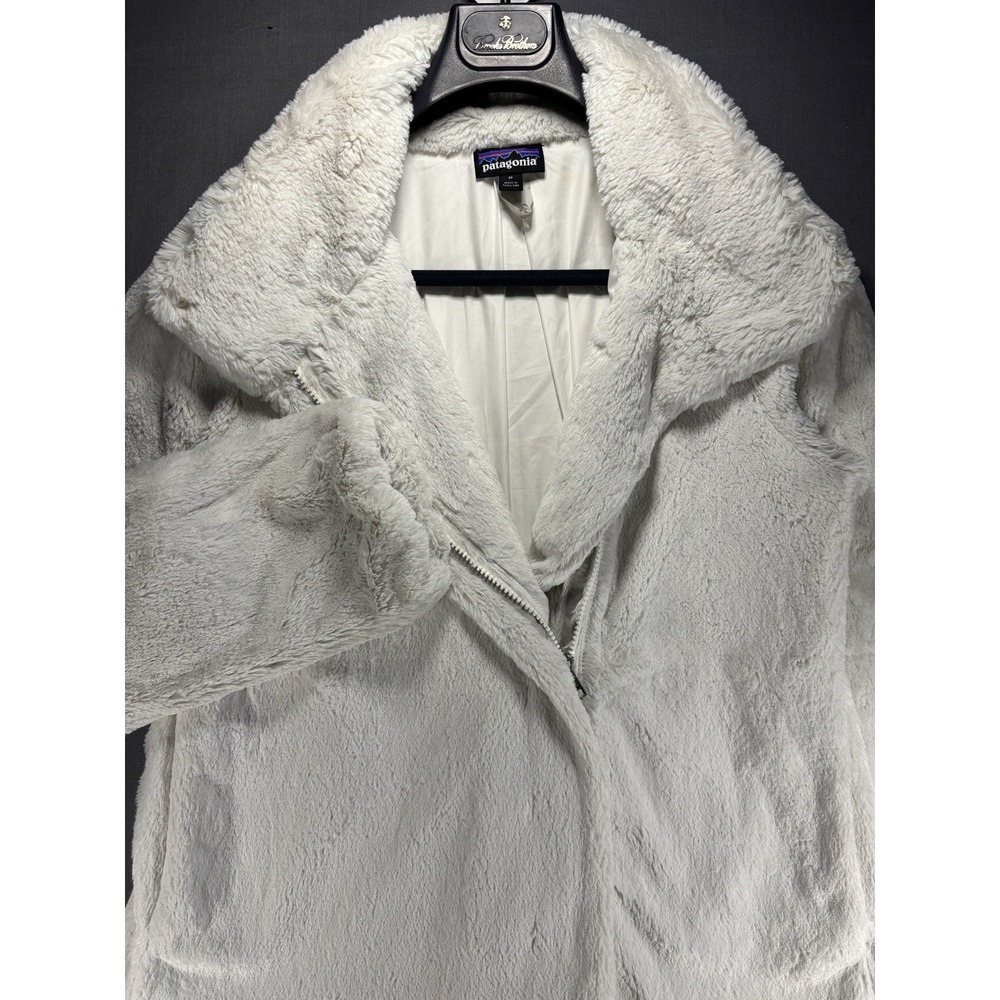 Patagonia Sherpa High Pile Fleece Jacket Women's M White Shawl Collar Teddy Bear